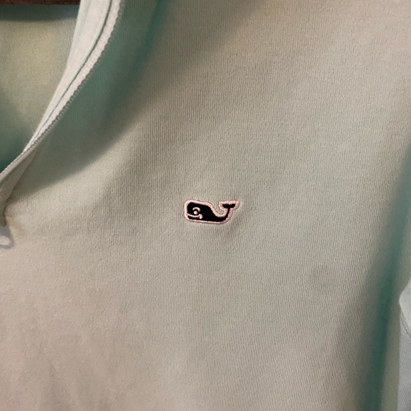 Vineyard vines 1/4 zip pullover top teal - Picture 7 of 7